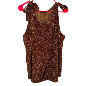 Women’s SHEIN Brown Multicolored Floral Tank Top/Sleeveless Blouse. Size 3X.